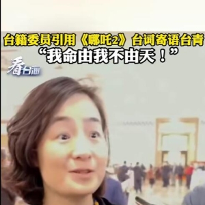 台籍委员用《哪吒2》台词寄语台湾青年